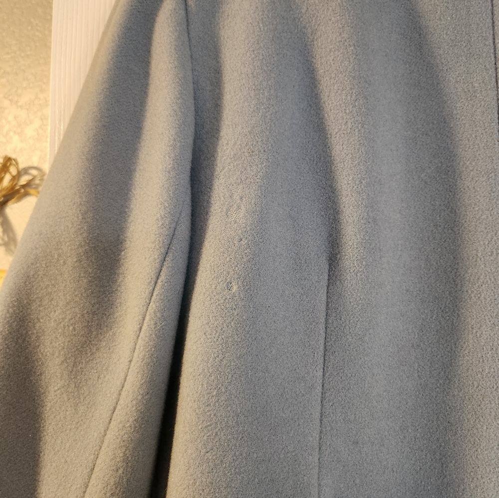 Dress Barn Pea Coat Women's Small Light Blue 100% Wool Warm Winter Office - Picture 12 of 13